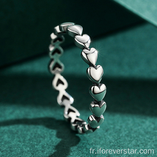 Personnalité plaqué or en vrac Sterling Silver Heart Bague